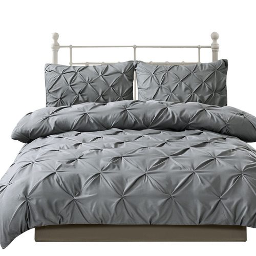 Oakleigh Home Charcoal DreamZ Diamond Pintuck Duvet Cover Set Temple