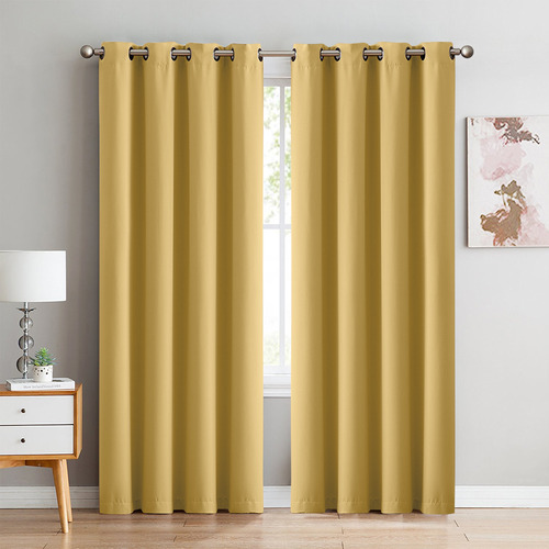 Oakleigh Home Mustard Triple Layer Eyelet Blockout Curtains | Temple ...
