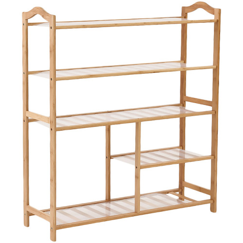 Levede Natural Geraldine 5 Tier Bamboo Shoe Rack Reviews Temple Webster