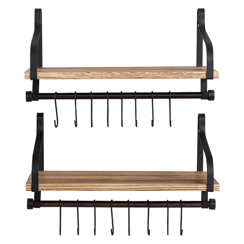 Norelle Rustic Paulownia Wood Floating Shelves