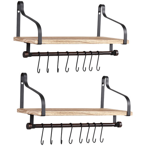 Norelle Rustic Paulownia Wood Floating Shelves