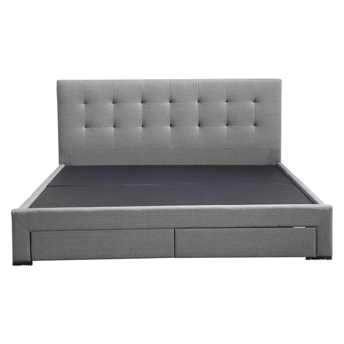 Grey Levede Bed Frame with Storage