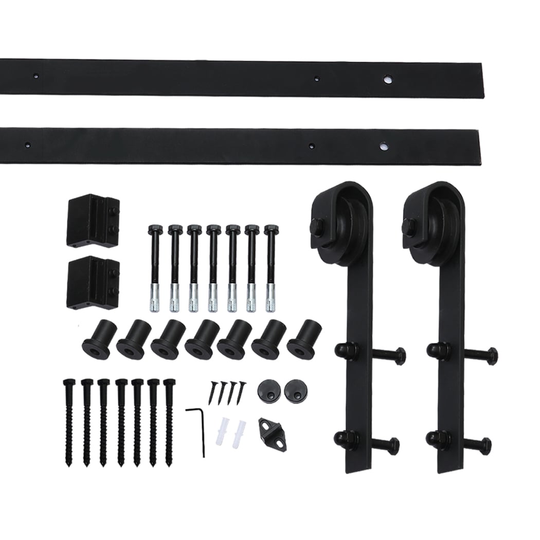 Levede Muir 300cm Double Barn Door Track Roller Kit