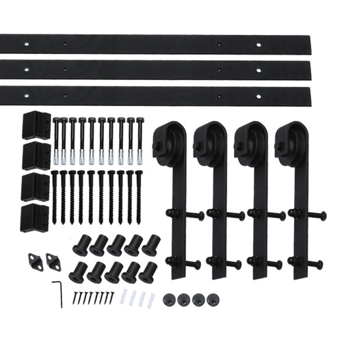 Levede Muir 400cm Double Barn Door Track Roller Kit