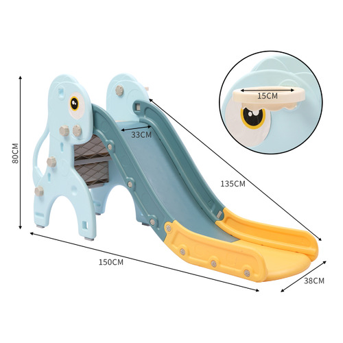 Oakleigh Home Terrence Dinosaur Slide with Basketball Hoop | Temple ...