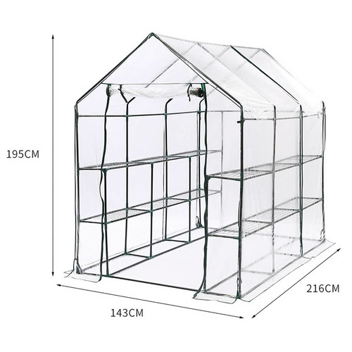 Oakleigh Home 3 Tier Metal Walk-in Greenhouse | Temple & Webster