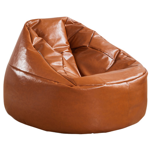 Tan Alice Faux Leather Bean Bag Cover, Brown Bean Bag Chair Faux