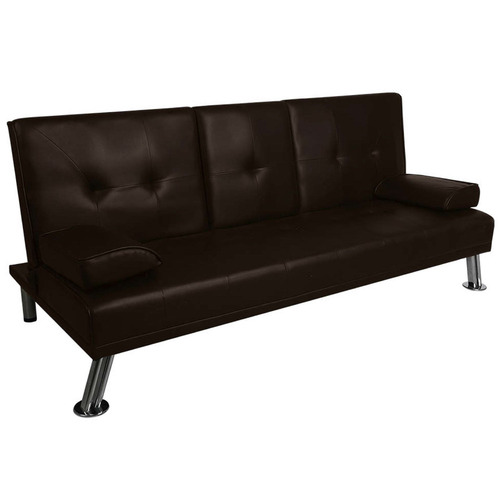 3 Seater Faux Leather Futon Sofa Bed, Leather Futon Couch Bed