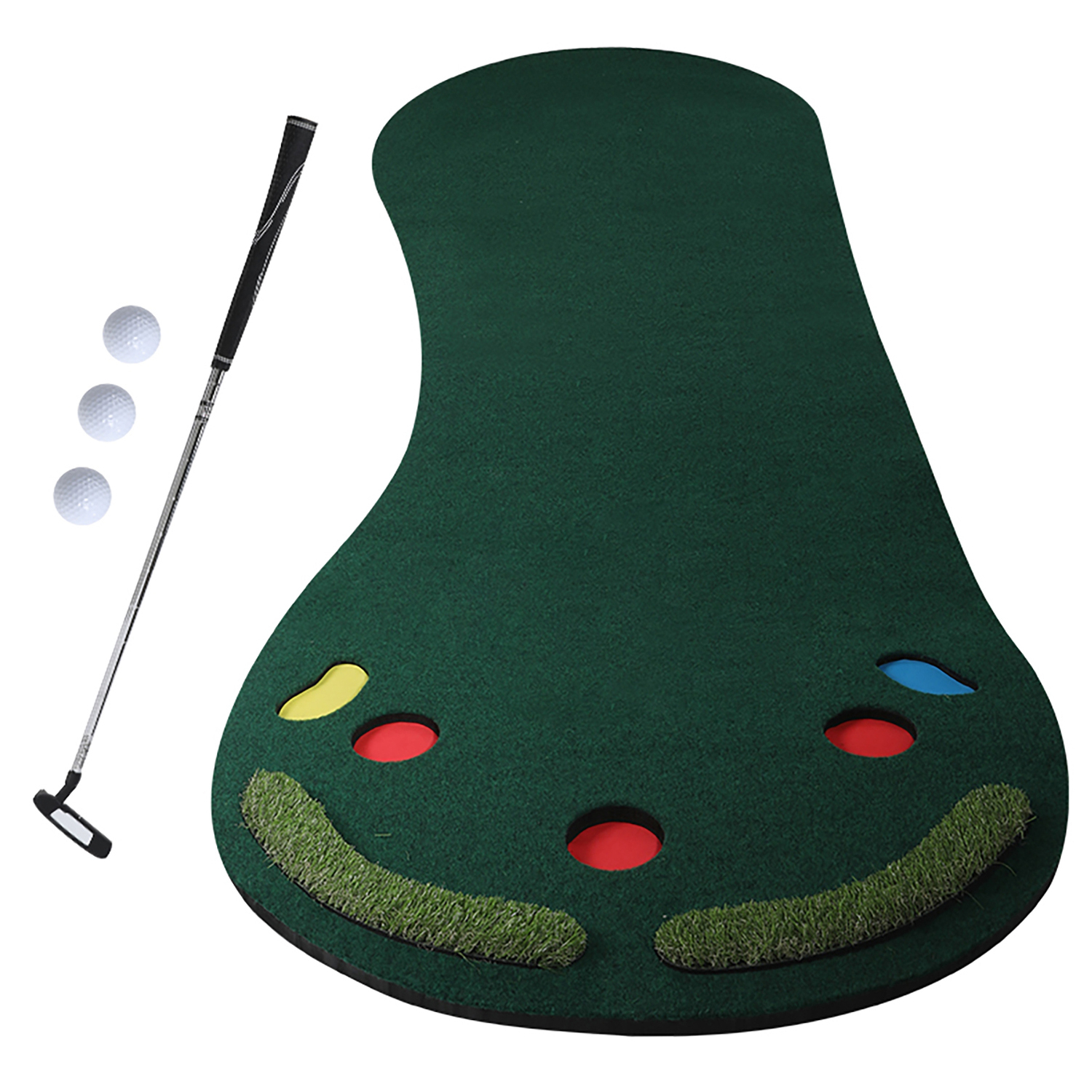 5 Piece Centra Golf Putting Mat with Club & Ball Set