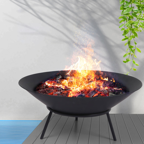 Oakleigh Home 70cm Black Harrison Steel Fire Pit Temple & ster
