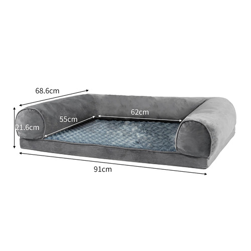 Oakleigh Home Grey Zelly Faux Fur Dog Bed | Temple & Webster