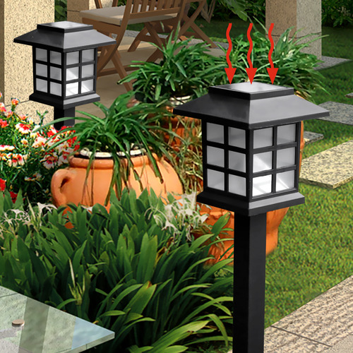 12 Piece Solar Powered LED Garden Lawn Lights Set