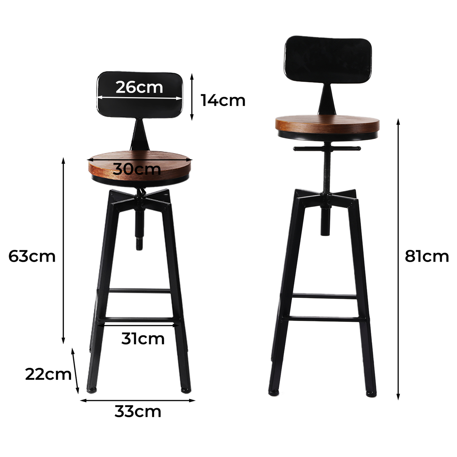 Bennett Vintage Adjustable Barstool