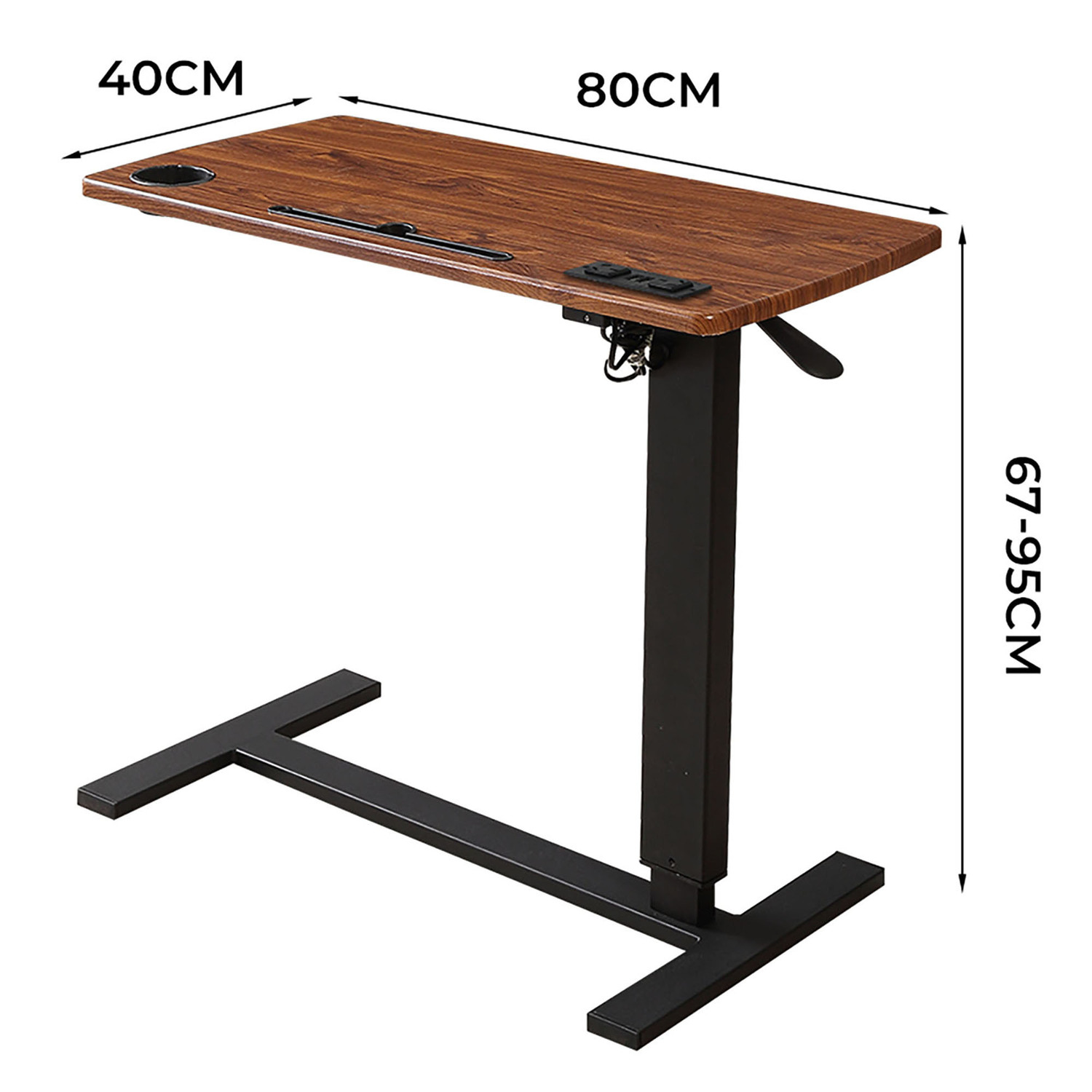 Brown & Black Bennett Adjustable Side Table