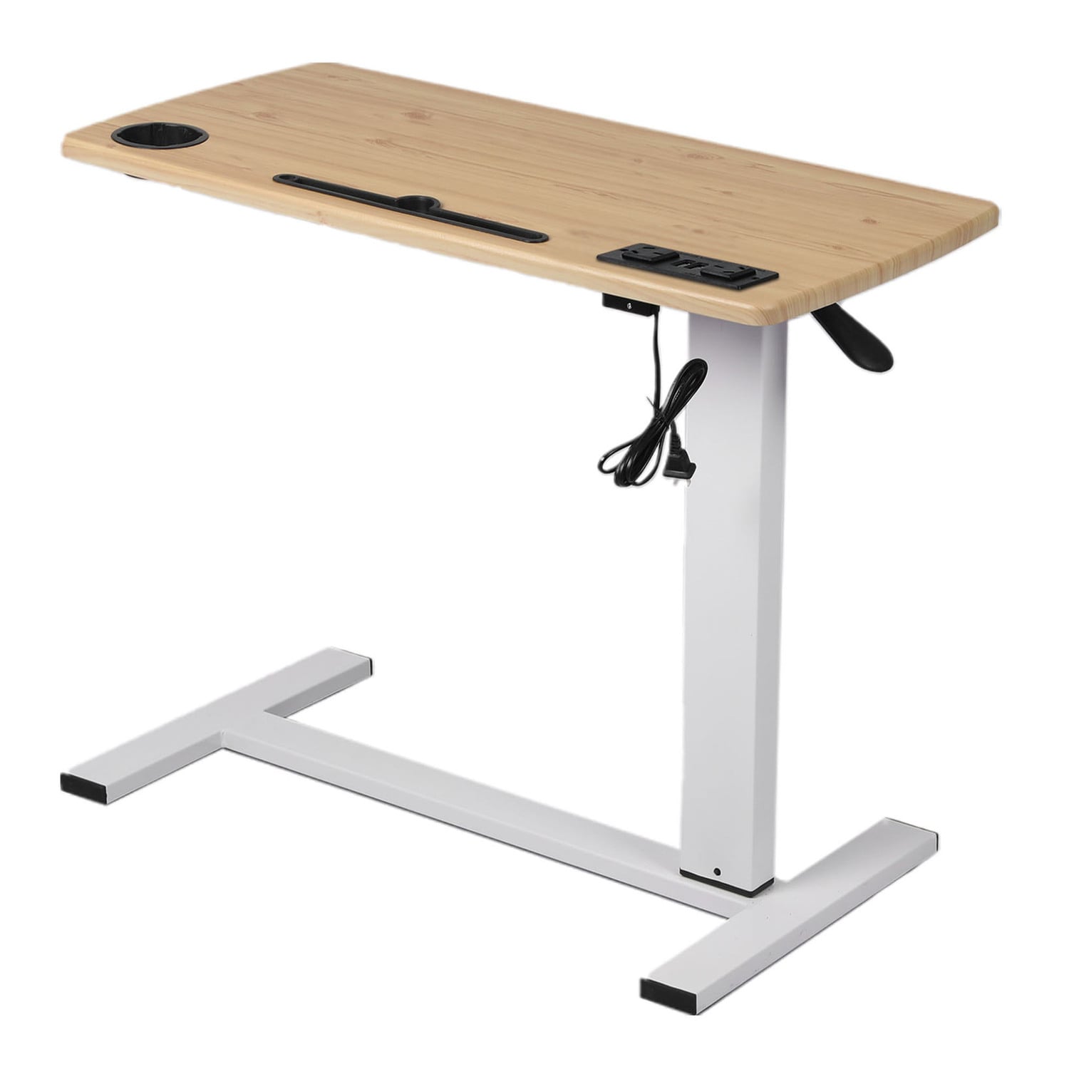 Oak & White Bennett Adjustable Side Table