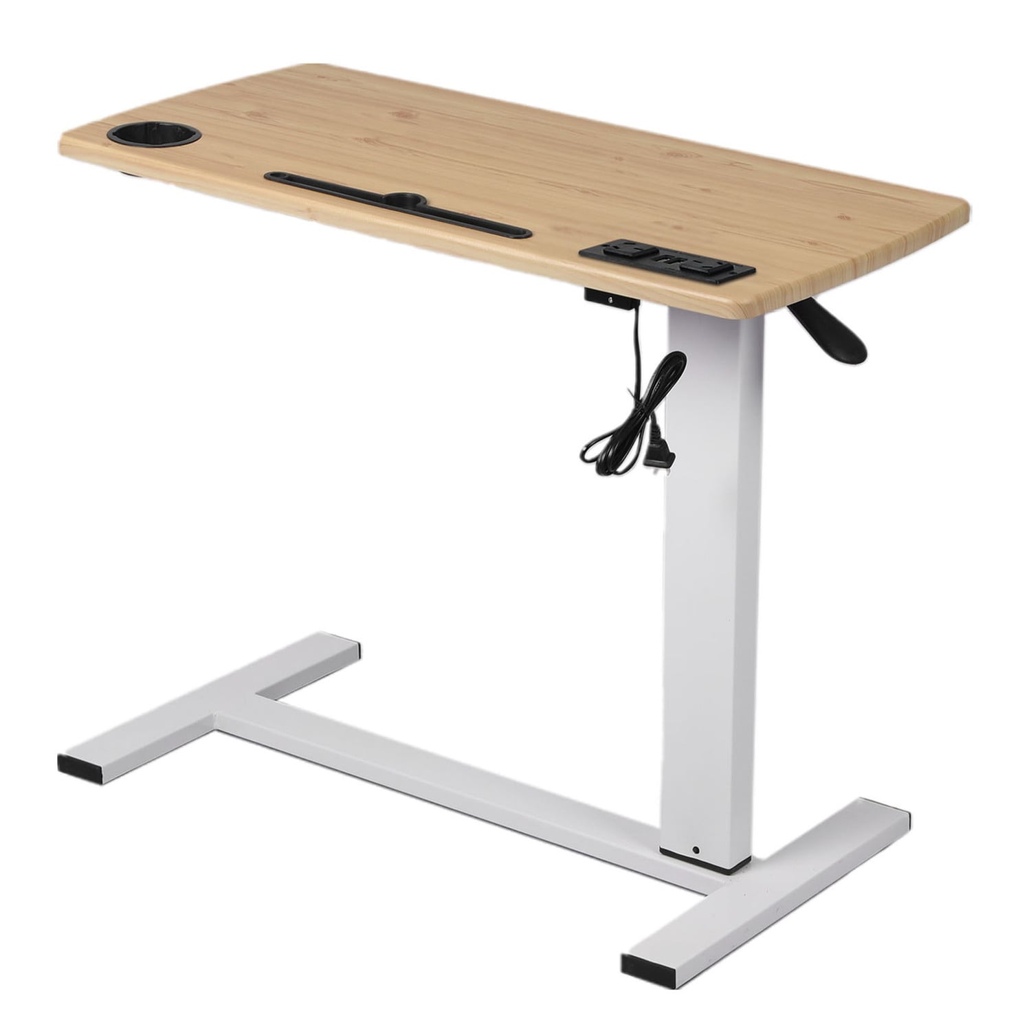 Oak & White Bennett Adjustable Side Table