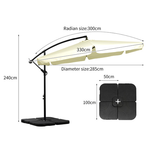 Baron Cantilever Umbrella with Base