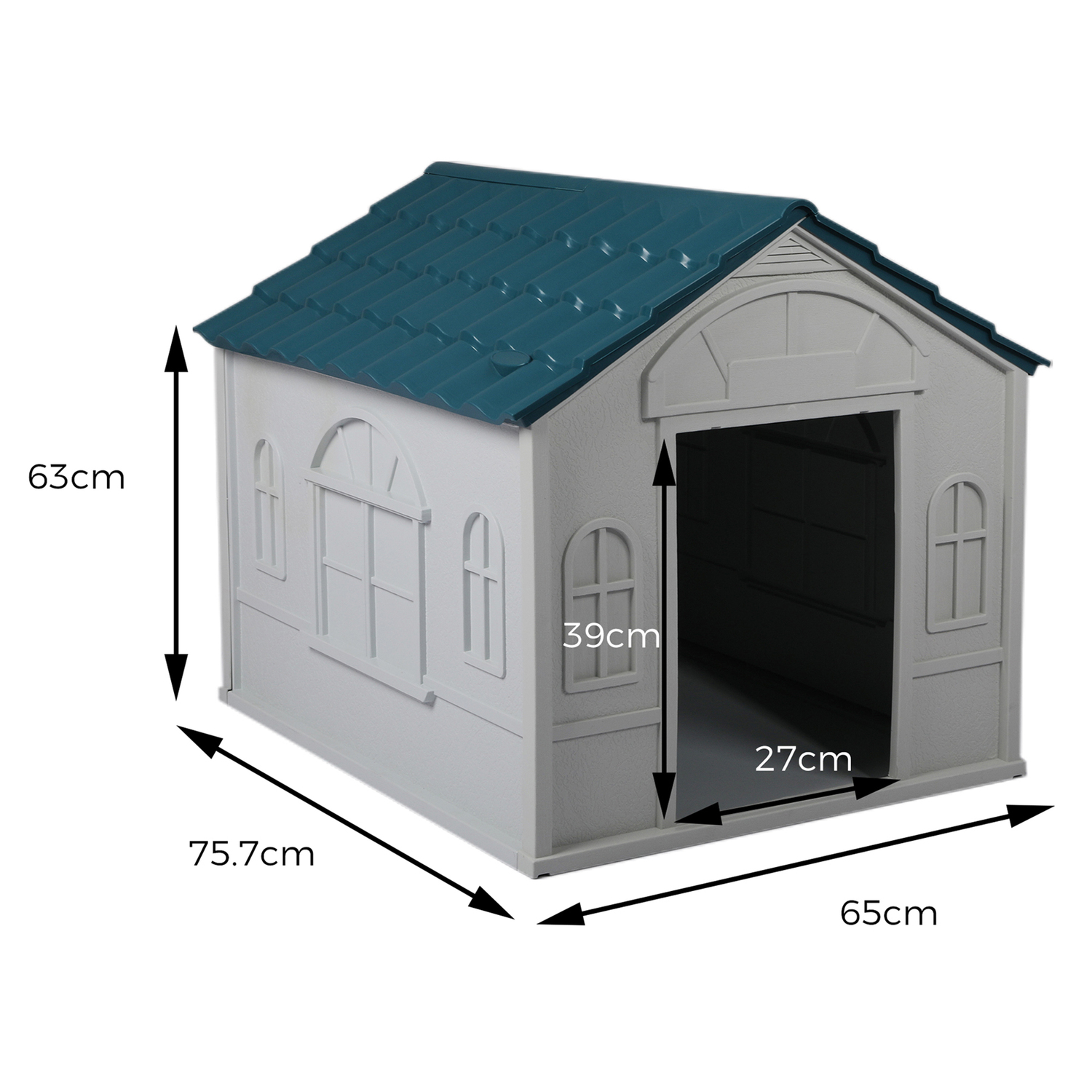 White & Blue Buddy Dog House