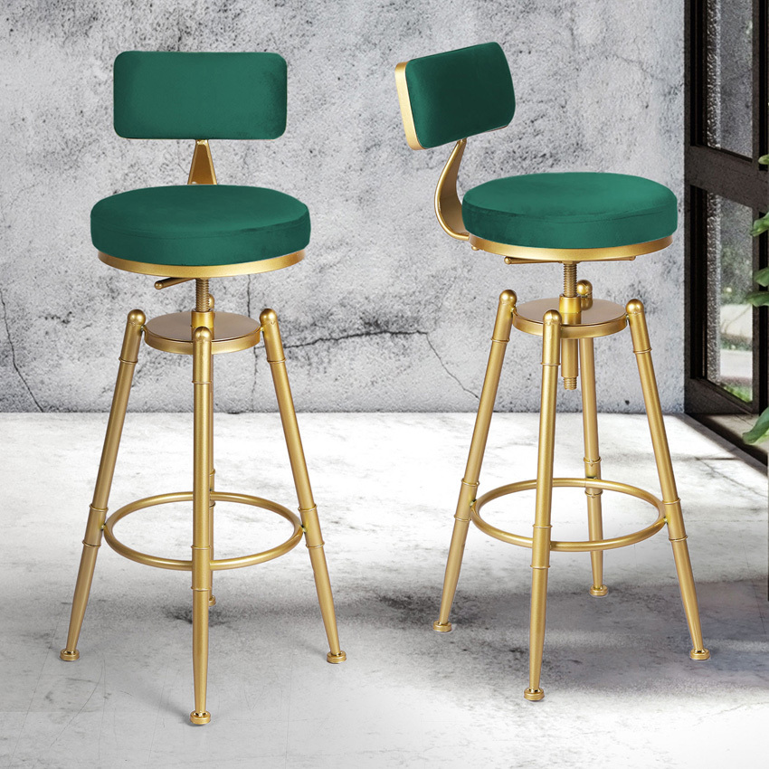 Miel Velvet Adjustable Barstool