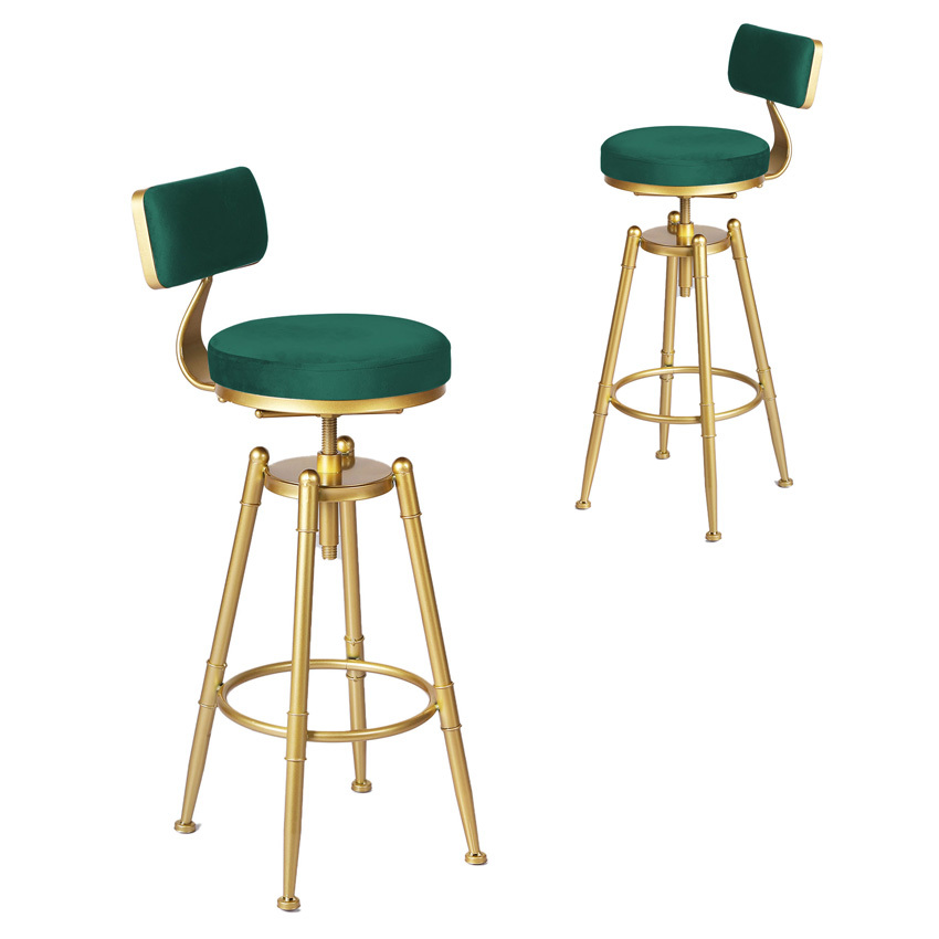 Miel Velvet Adjustable Barstool