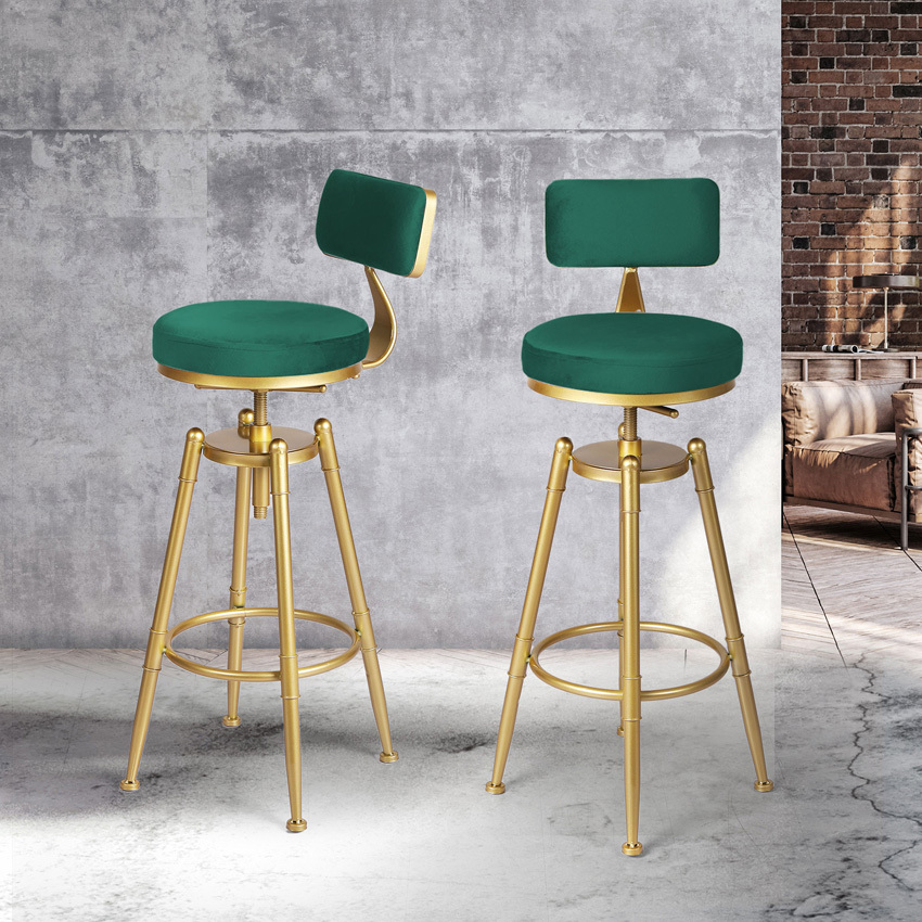 Miel Velvet Adjustable Barstool