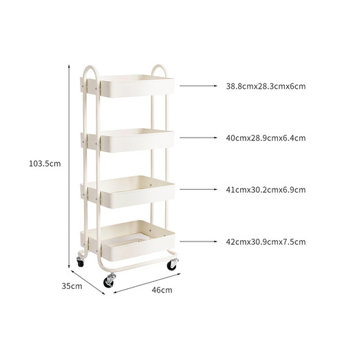 Zania 4 Tier Storage Trolley