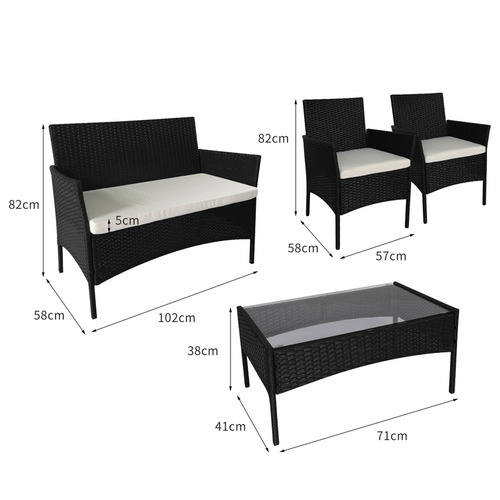 4 Seater Walter PE Wicker Outdoor Lounge Set