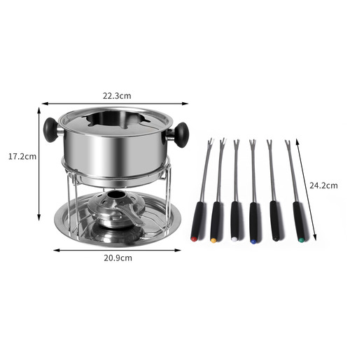 12 Piece Stainless Steel Fondue Set