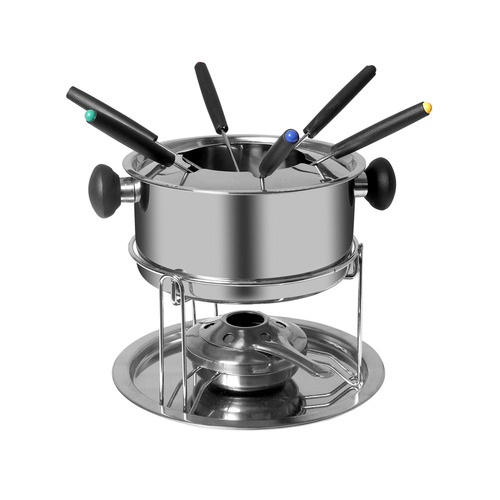 Stainless Fondue 11 Pc Set Gel Burner & Stainles