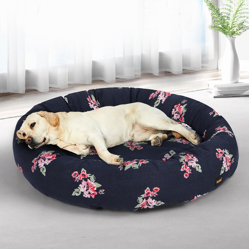 Navy Allaine Floral Pet Bed