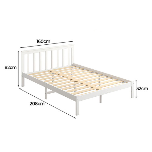 Oakleigh Home White Sergio Pine Wood Bed Frame | Temple & Webster