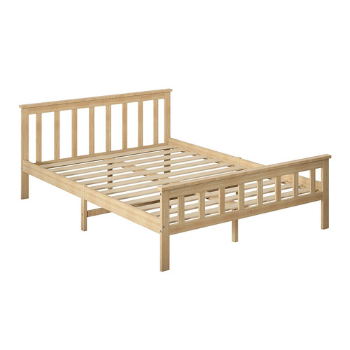 Oakleigh Home Natural Cathelyn Pine Wood Bed Frame | Temple & Webster