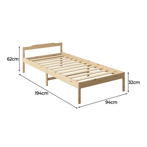 Oakleigh Home Malcolm Pine Wood Bed Frame Temple & ster
