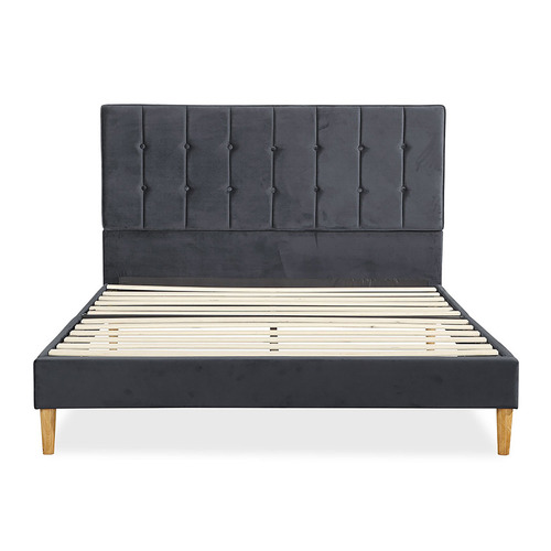 Grey Izumi Velvet Bed Frame