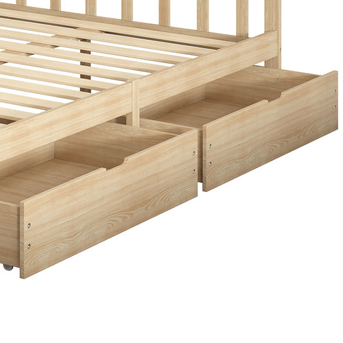 Oakleigh Home Nicholai Pine Wood Storage Trundles | Temple & Webster