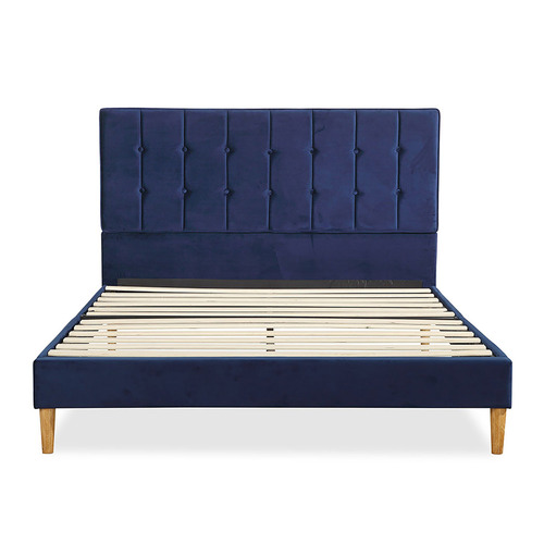 Blue Izumi Velvet Bed Frame