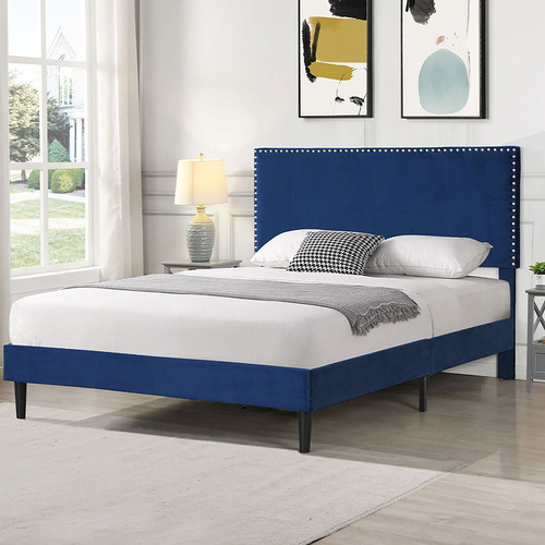 Oakleigh Home Elrick Velvet Bed Frame | Temple & Webster