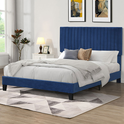 Oakleigh Home Hiro Velvet Bed Frame | Temple & Webster