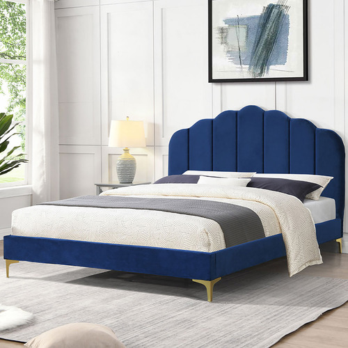 Oakleigh Home Corrine Velvet Bed Frame | Temple & Webster