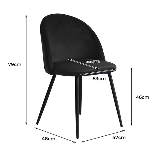 Black Emilie Velvet Dining Chairs