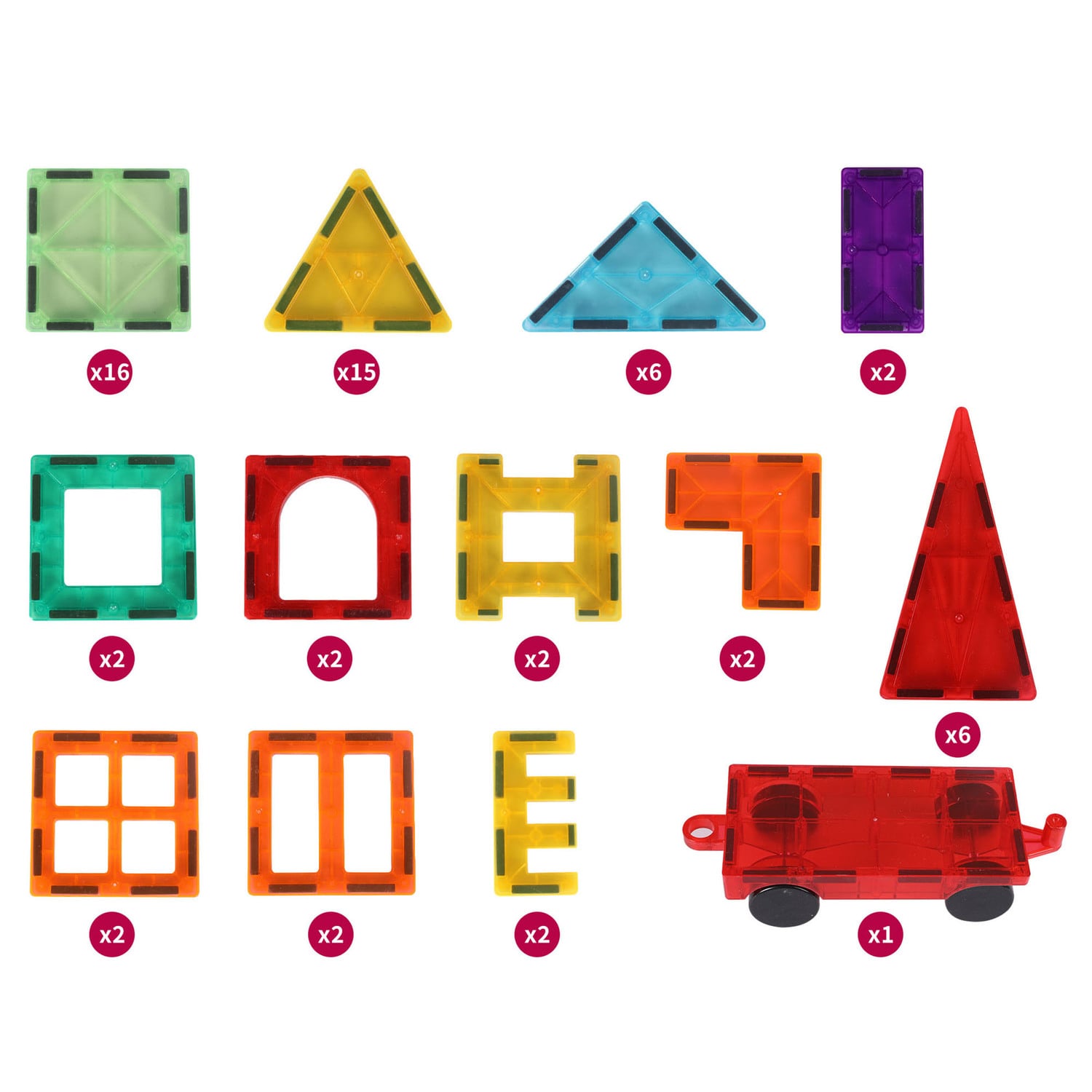 Kids' 60 Piece McNeil Magnetic Building Tile Set