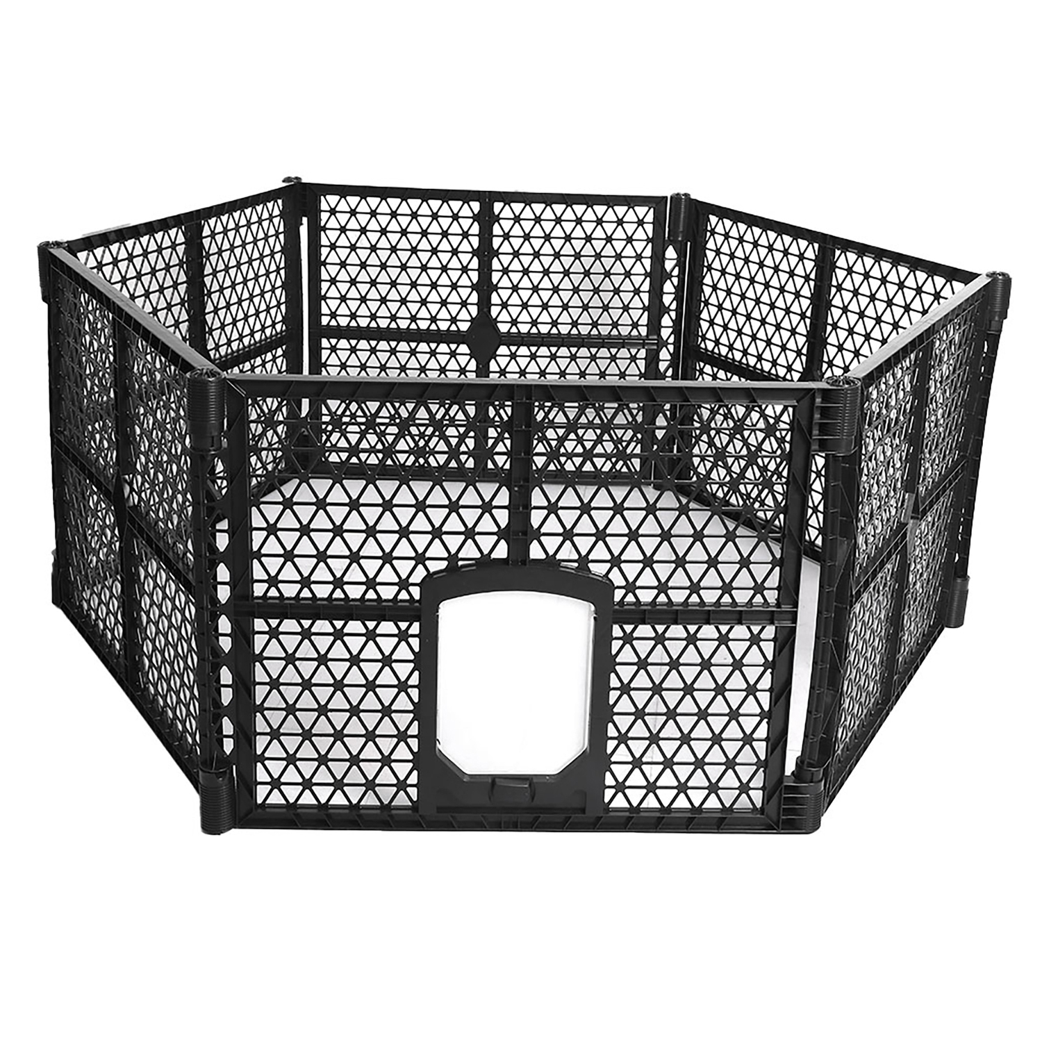 Black 6 Panel Foldable Pet Playpen