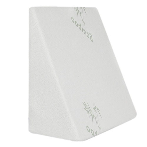 White Cool Gel Memory Foam Wedge Pillow with Cover