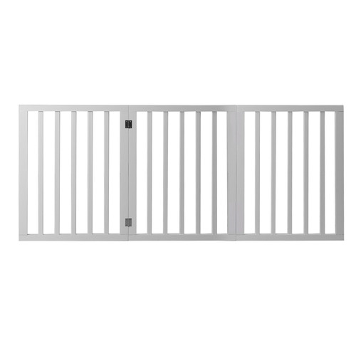 White 3 Panel Wooden Foldable Pet Gate