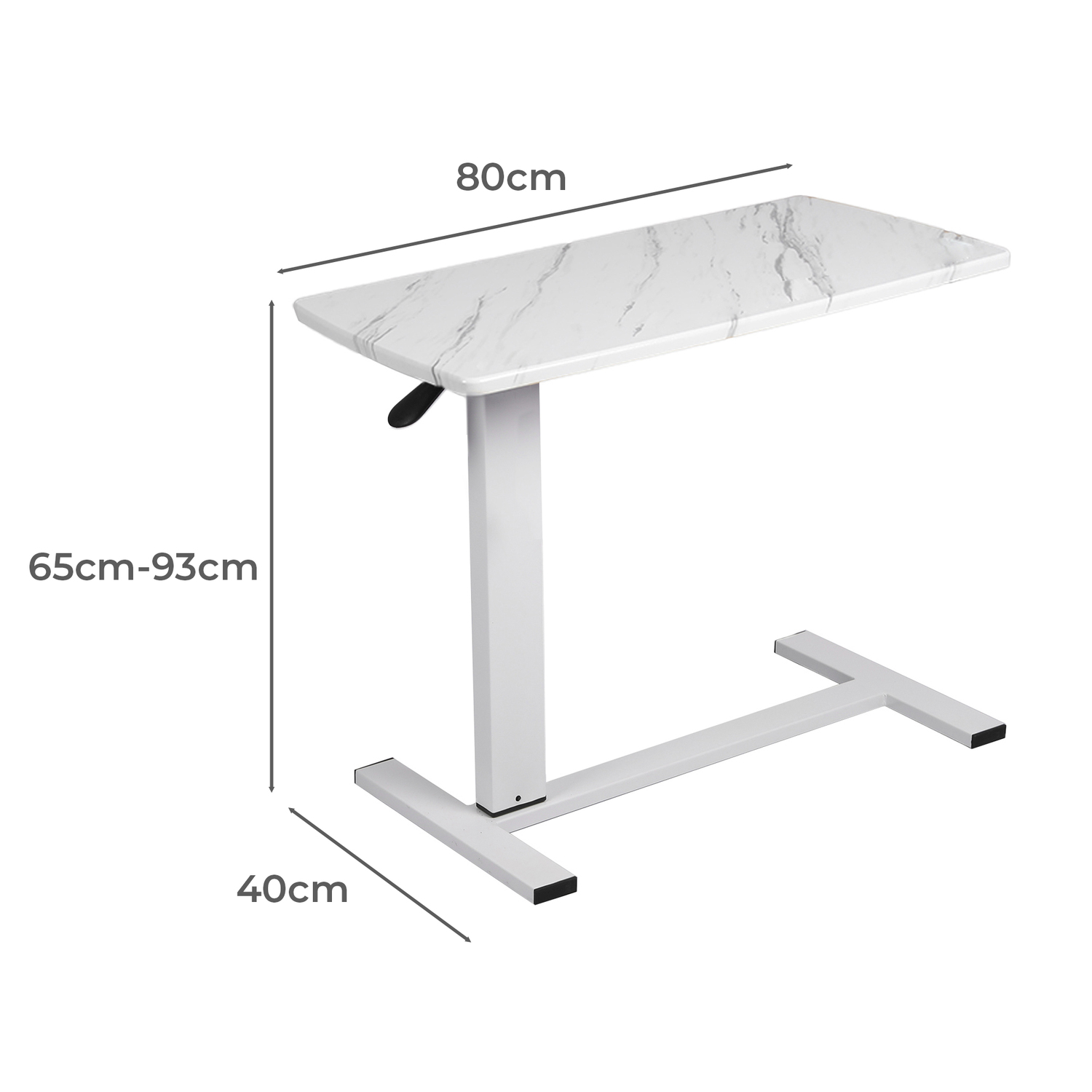 White Lynden Adjustable Desk Table