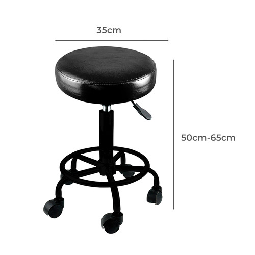 Black Dustin Upholstered Adjustable Stool