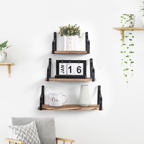 Oakleigh Home 3 Piece Alegria Paulownia Wood Floating Shelves | Temple ...