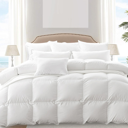 White-Veda-700GSM-Goose-Down-and-Feather-Quilt-DS1007-700G