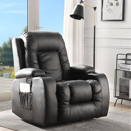 Rukwa Faux Leather Heated Massage Recliner Chair