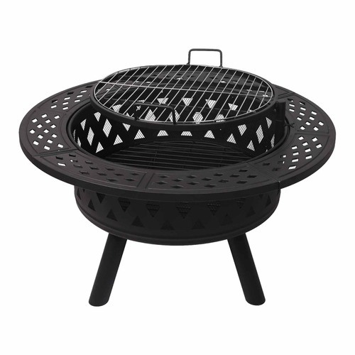 Oakleigh Home Black Steel Fire Pit Temple & ster